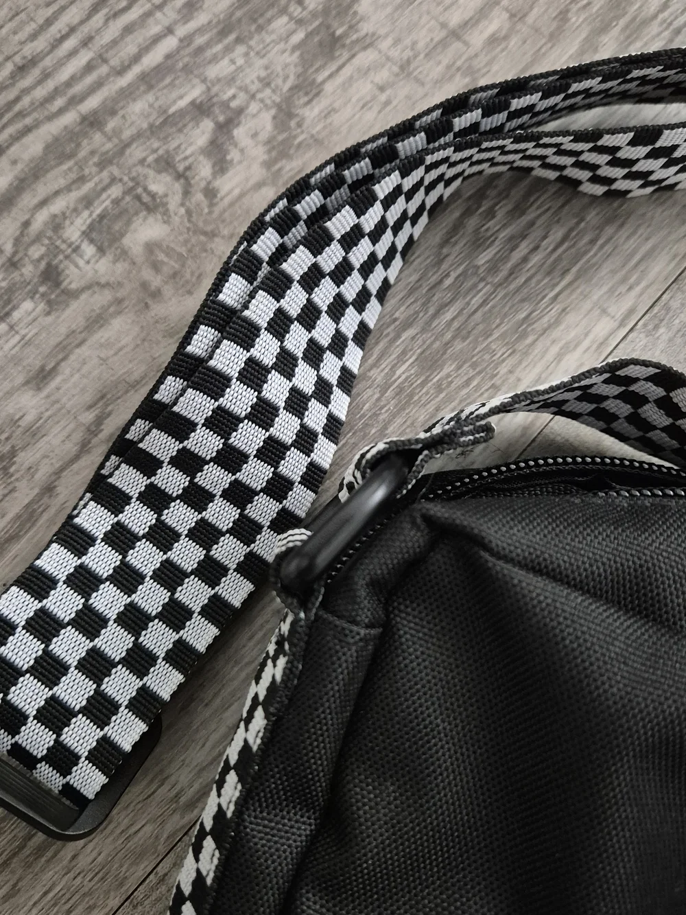 Vans Black Crossbody with Checkerboard Strap - Picture 3 of 6